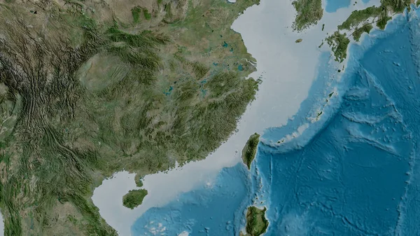 Mapa Satélite Área Torno Placa Tectónica Yangtze Renderização — Fotografia de Stock