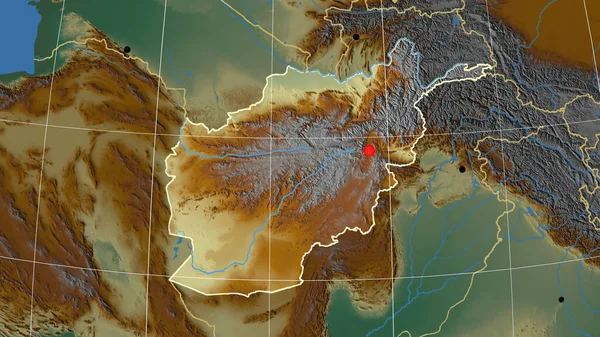 救济正字法地图上的阿富汗概况 行政边界和满足E — 图库照片