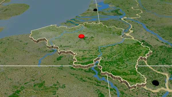 Βέλγιο Εξωθείται Στον Δορυφορικό Ορθογραφικό Χάρτη Κεφάλαιο Διοικητικά Σύνορα Και — Φωτογραφία Αρχείου