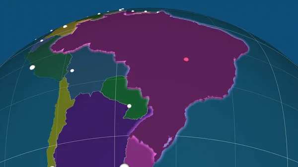 Brezilya Idari Ortografik Haritada Yer Aldı Sermaye Idari Sınırlar Memnuniyet — Stok fotoğraf