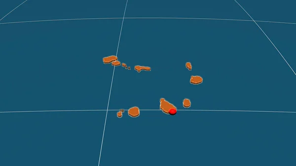 Cabo Verde Extrudiu Mapa Ortográfico Administrativo Capital Fronteiras Administrativas Gratificação — Fotografia de Stock