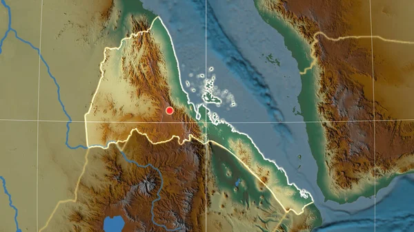 Ερυθραία Περιγράφεται Στον Ανάγλυφο Ορθογραφικό Χάρτη Κεφάλαιο Διοικητικά Σύνορα Και — Φωτογραφία Αρχείου