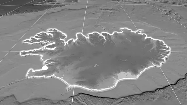아이슬란드에서는 정서법 지도를 놓았습니다 경계선 — 스톡 사진