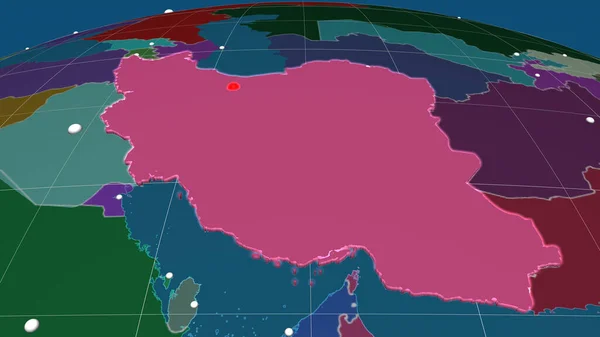 이란은 정서법 지도를 경계선 — 스톡 사진