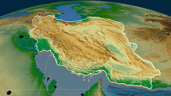 Ran Fiziksel Ortografik Haritada Yer Aldı Sermaye Idari Sınırlar Memnuniyet — Stok fotoğraf