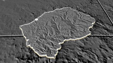 Lesotho, ayak bileği ortografik haritasında yer aldı. Sermaye, idari sınırlar ve memnuniyet