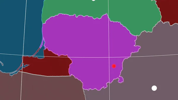 리투아니아는 정서법 지도에 설명했다 경계선 — 스톡 사진
