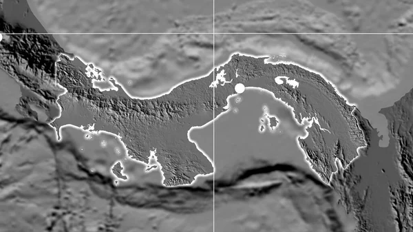 パナマは二階の正書法地図について概説した 行政上の国境及び重商 — ストック写真