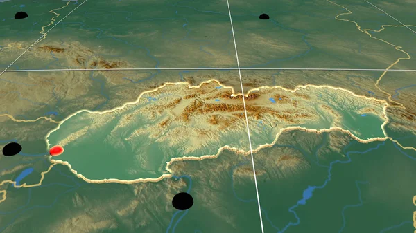 슬로바키아는 구호용 철자법 지도를 놓았습니다 경계선 — 스톡 사진