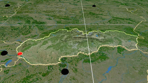 Eslovaquia Extruido Mapa Ortográfico Por Satélite Capital Fronteras Administrativas Graticule — Foto de Stock