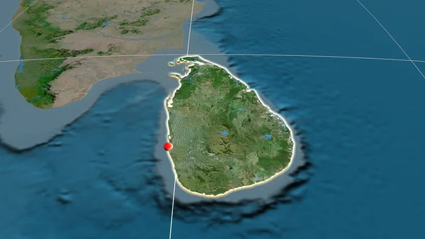 Srí Lanka Protáhla Ortografické Mapě Družice Hlavní Město Administrativní Hranice — Stock fotografie