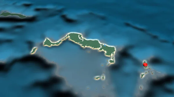 Ilhas Turcas Caicos Extrudiram Mapa Ortográfico Relevo Capital Fronteiras Administrativas — Fotografia de Stock