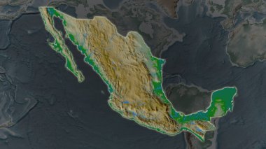 Meksika bölgesi, çevresinin karanlık bir arka planında büyüyüp parlıyordu. Ana fiziksel manzara özellikleri