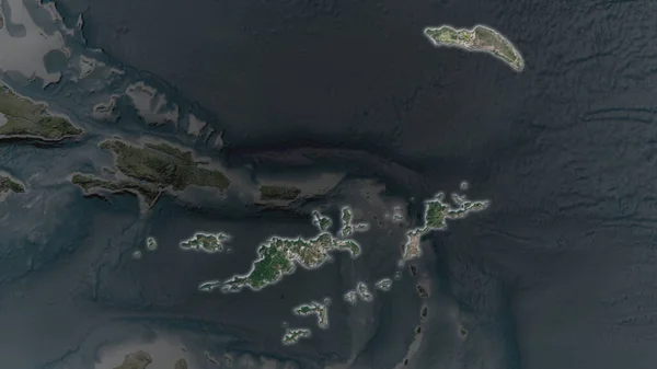 Brytyjskie Wyspy Dziewicze Powiększyły Się Świeciły Ciemnym Tle Swojego Otoczenia — Zdjęcie stockowe