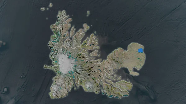 Área Las Islas Kerguelen Agrandó Brilló Sobre Fondo Oscuro Sus —  Fotos de Stock