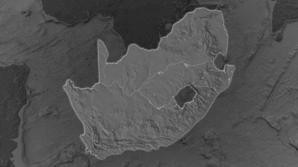 Южно Африканская Область Увеличилась Светилась Темном Фоне Своего Окружения Двухуровневая — стоковое фото