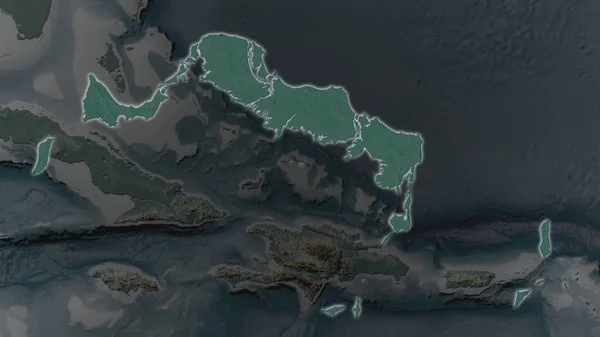 Zone Des Îles Turks Caicos Est Agrandie Brillé Sur Fond — Photo