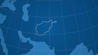 Afganistan. Mahalle - ülkenin dış hatlarıyla uzak perspektif. Sadece şekiller - kara / okyanus maskesi