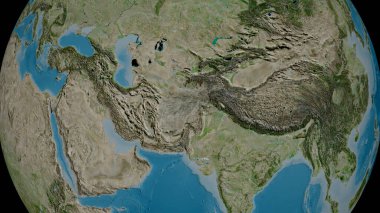 Afganistan yakınlaştı ve yakınlaştı. Uydu görüntüleri. 3B görüntüleme