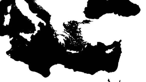 Bílá Maska Území Blízkosti Tektonické Desky Egejského Moře Černé Pozadí — Stock fotografie
