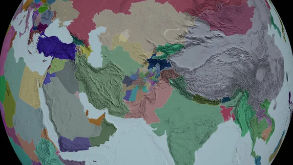 Afganistan Yakınlaştı Yakınlaştı Dari Bölümün Renkli Çarpık Haritası Görüntüleme — Stok fotoğraf