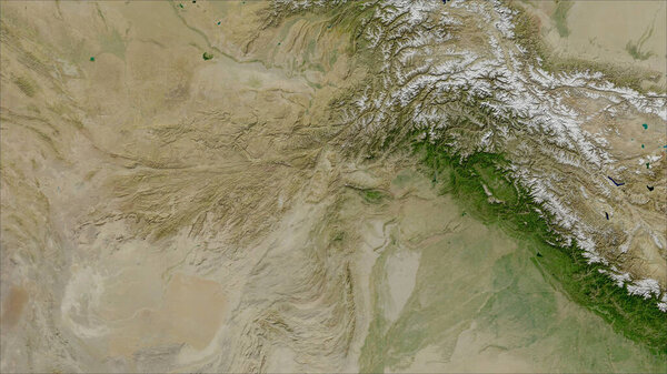 Afghanistan. Close-up perspective of the country - no outline. satellite imagery