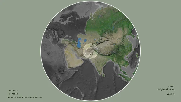 Zone Afghanistan Marquée Cercle Sur Carte Grande Échelle Continent Isolé — Photo