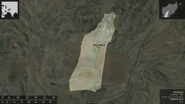 Helmand Επαρχία Αφγανιστάν Δορυφορικές Εικόνες Σχήμα Που Παρουσιάζεται Ενάντια Στην — Φωτογραφία Αρχείου