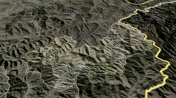 Нуристан Провинция Афганистана Увеличенная Выделенная Спутниковые Снимки Рендеринг — стоковое фото