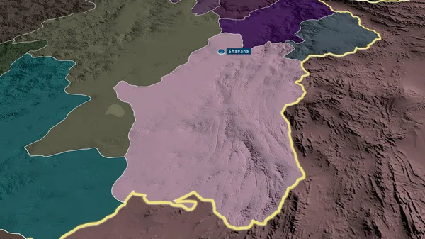 Пактика Провинция Афганистана Масштабируемая Выделенная Капиталом Цветная Карта Административного Деления — стоковое фото