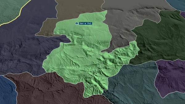 Sar Pol Provinsen Afghanistan Zoomade Och Belystes Med Kapital Färgad — Stockfoto