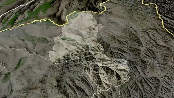Takhar Provincia Afganistán Acercó Destacó Imágenes Satélite Renderizado — Foto de Stock
