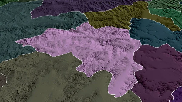 Wardak Provincie Afghánistán Přiblížila Zvýraznila Barevná Poďobaná Mapa Administrativního Oddělení — Stock fotografie