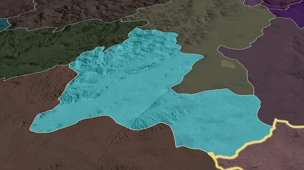 Zabul Province Afghanistan Zoomé Mis Évidence Carte Colorée Bosselée Division — Photo