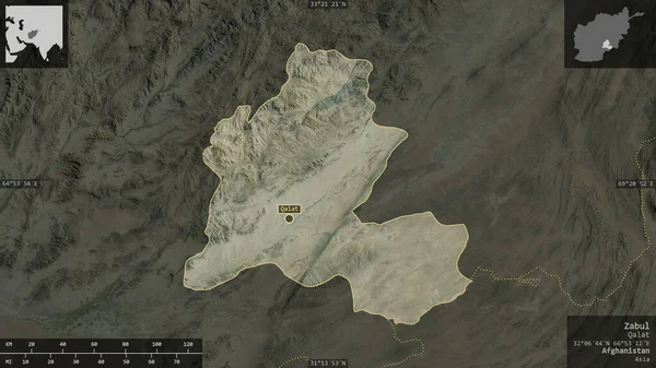 Zabul Επαρχία Του Αφγανιστάν Δορυφορικές Εικόνες Σχήμα Που Παρουσιάζεται Ενάντια — Φωτογραφία Αρχείου