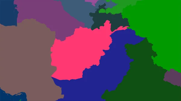 Zone Afghanistan Sur Carte Des Divisions Administratives Dans Projection Stéréographique — Photo