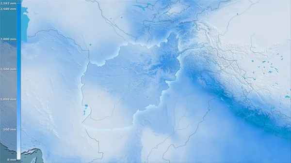 Precipitação Anual Área Afeganistão Projeção Estereográfica Com Legenda Composição Bruta — Fotografia de Stock