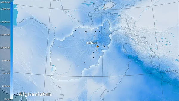 Srážky Nejvlhčí Čtvrtiny Oblasti Afghánistánu Stereografické Projekci Legendou Hlavní Skladba — Stock fotografie