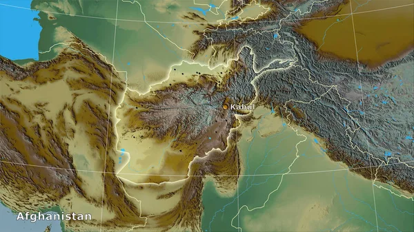 立体投影地形图上的阿富汗地区 主要组成 — 图库照片