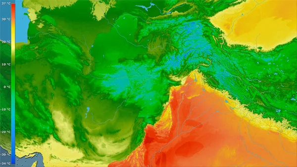 Temperatura Media Del Cuarto Más Cálido Dentro Del Área Afganistán — Foto de Stock