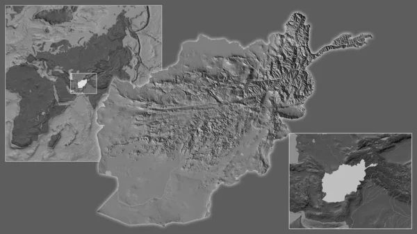 Nahaufnahme Afghanistans Und Seiner Lage Der Region Und Zentrum Einer — Stockfoto