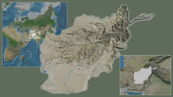 Zbliżenie Afganistanu Jego Lokalizacji Regionie Centrum Światowej Mapy Dużą Skalę — Zdjęcie stockowe