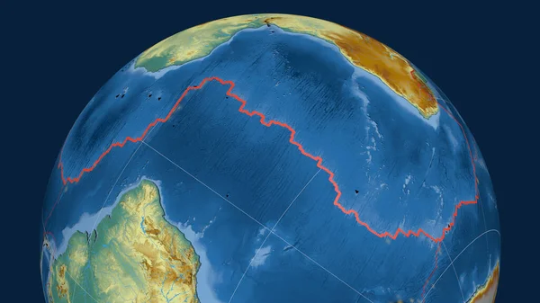 Piastra Tettonica Africana Delineata Sul Globo Mappa Topografica Rilievo Rendering — Foto Stock