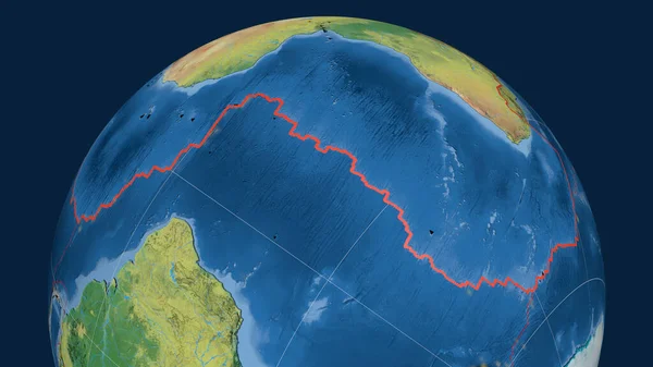 Afrikanische Tektonische Platte Umrissen Auf Dem Globus Topographische Karte Rendering — Stockfoto