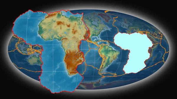 Placa Tectónica Africana Extruida Presentada Contra Mapa Topográfico Global Relieve —  Fotos de Stock