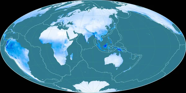 Weltkarte Der Aitoff Projektion Mittig Auf Ost Längengrad Mittlere Jährliche — Stockfoto