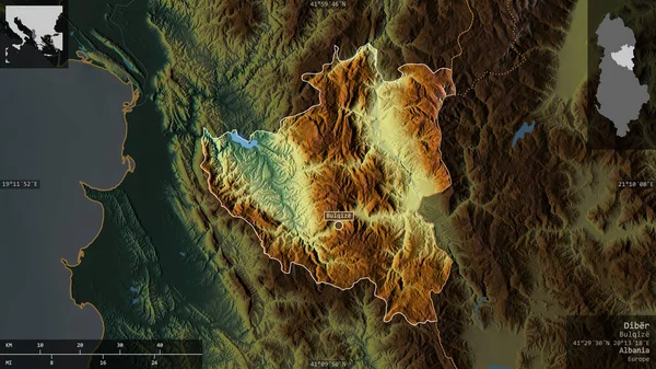 Córdoba Provincia Argentina Datos Sombreado Colores Con Lagos Ríos Forma — Foto de Stock