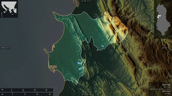 Córdoba Provincia Argentina Datos Sombreado Colores Con Lagos Ríos Forma — Foto de Stock