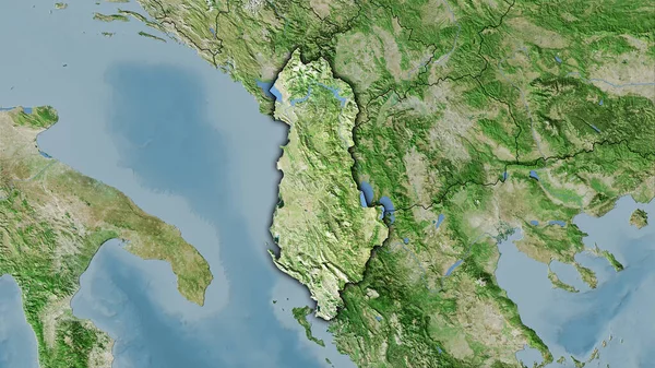 Albania Zona Satélite Mapa Proyección Estereográfica Composición Cruda Capas Trama —  Fotos de Stock