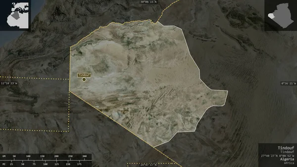 Tindouf Provincia Argelia Imágenes Satélite Forma Presentada Contra Área País — Foto de Stock